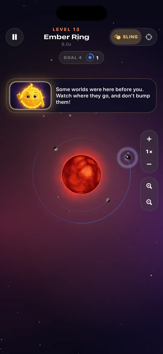 Level 13 around a large red giant, with Sol's tip about resident worlds.